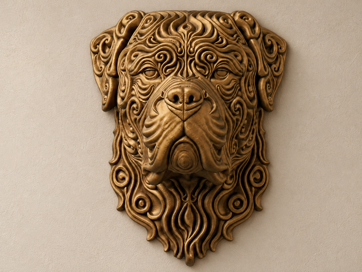 Bullmastiff – Hundekopf mit schwerem Kiefer als Wandbild, Farbe wählbar