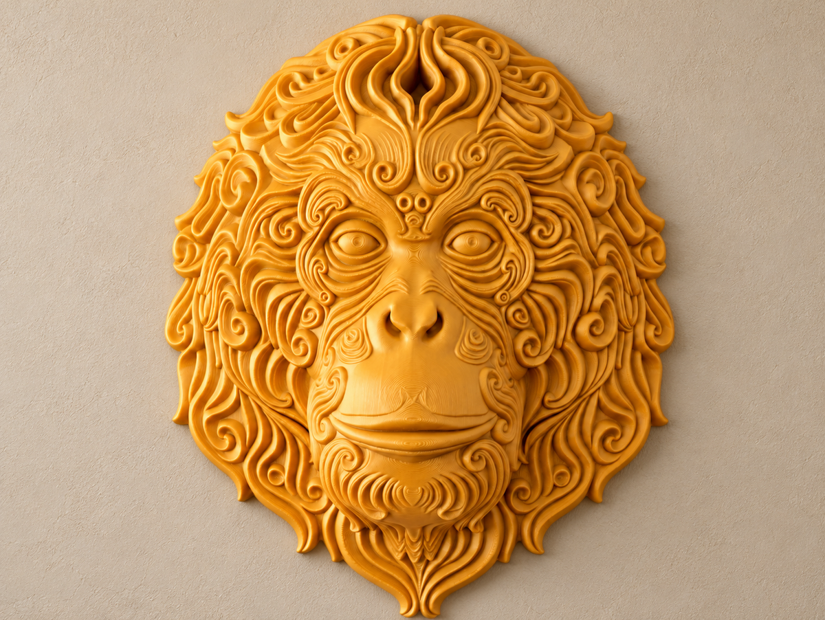Orang-Utan II – Orang-Utan mit Bart als Wandbild, Farbe wählbar