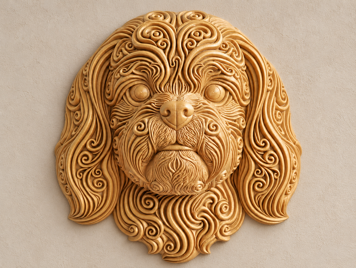 Shih Tzu II – Shih Tzu ohne Schleife als Wandbild, Farbe wählbar