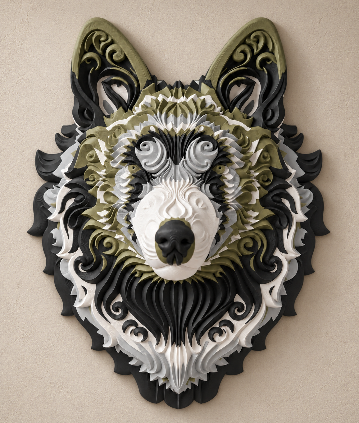 Sibirischer Husky – Huskykopf als Wandbild, Farbe wählbar